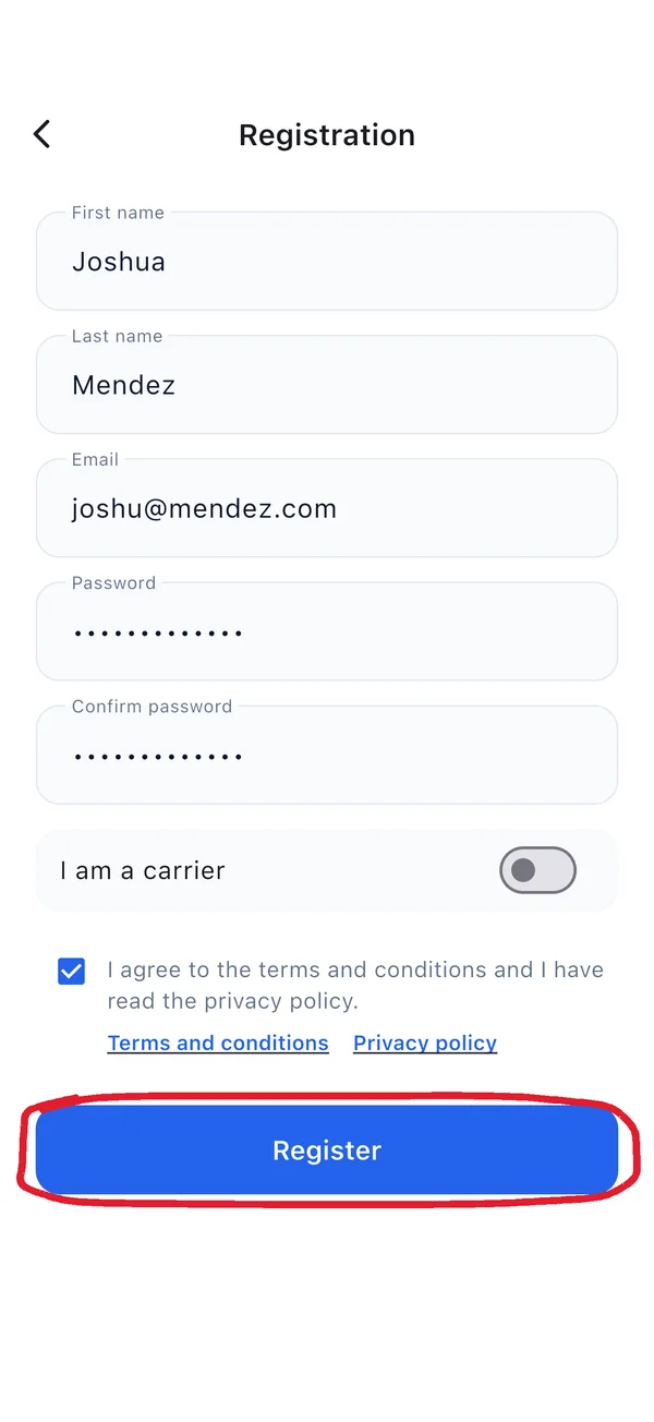 Step 1: Register